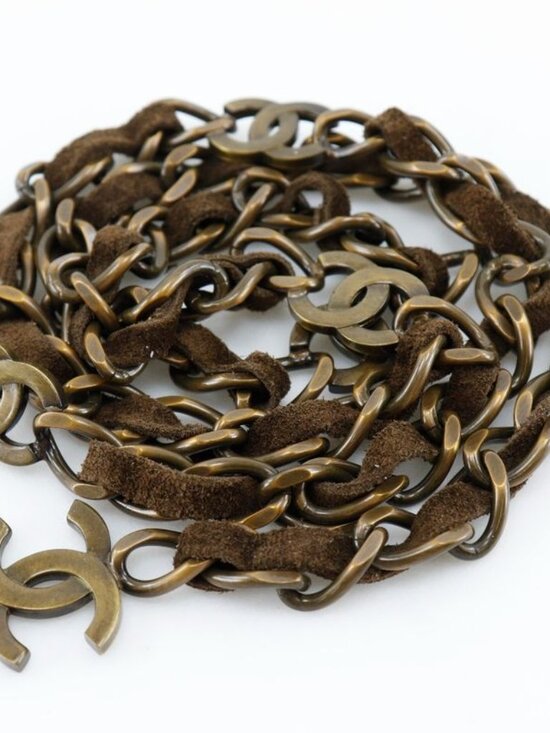Chanel Chain Belt Vintage Finish Coco Mark Gold Plated And Suede main image 5